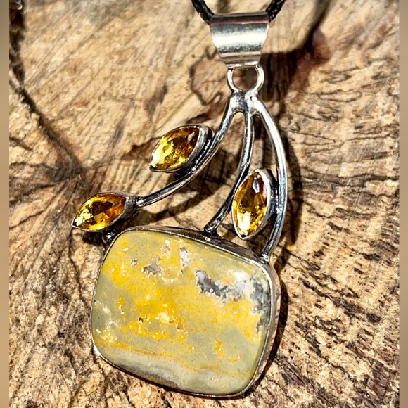 Indonesian Bumblebee Jasper Pendant 2 1/4” - Picture 13 of 15